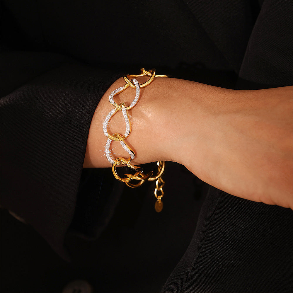 Wholesale Stainless Steel Creative Stitching Ring Bracelet