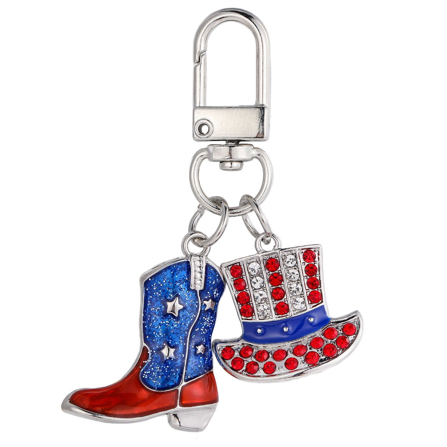 Wholesale Independence Day Elements Red White Blue Flag Alloy Keychain