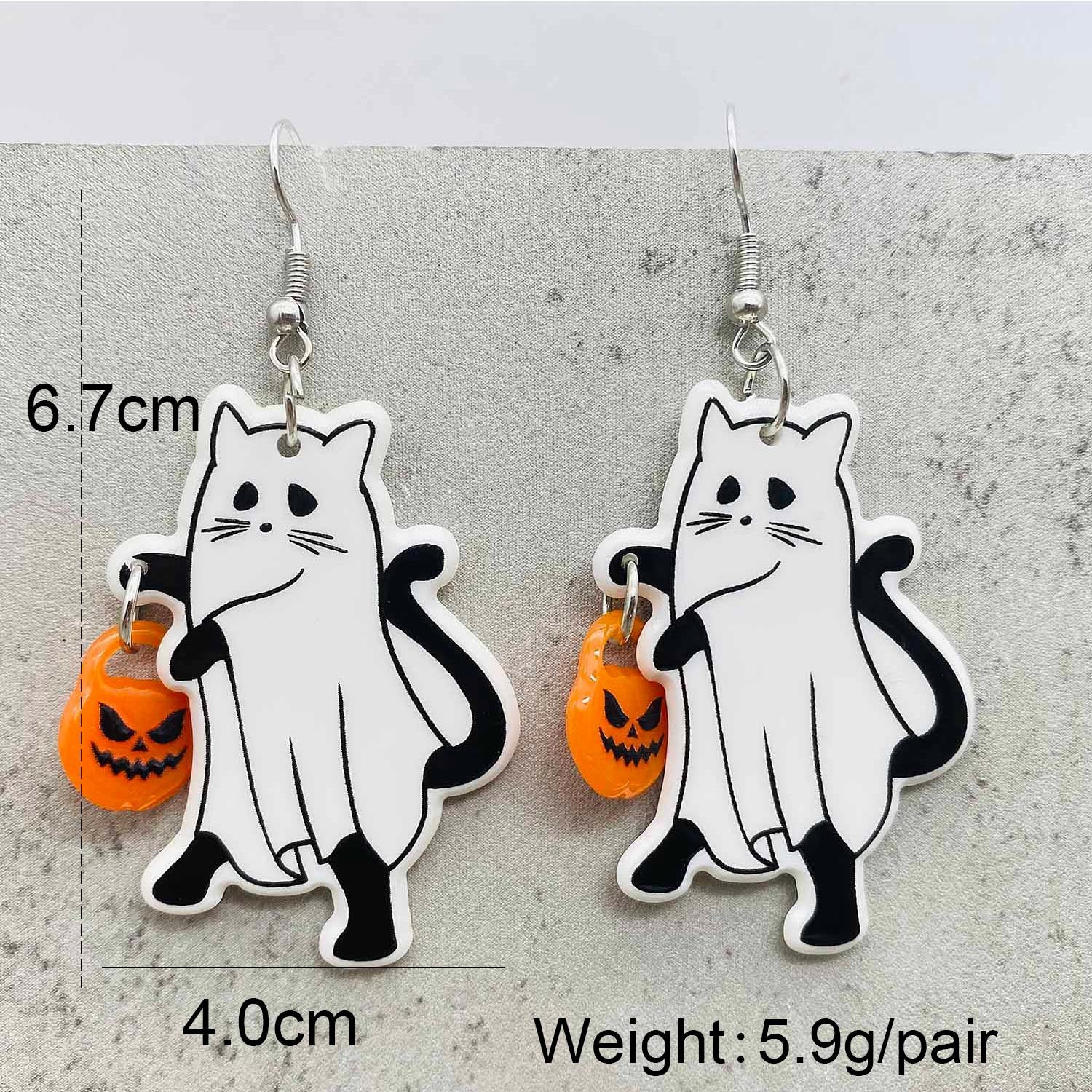 Wholesale Halloween Earrings Pumpkin Head Skull Ghost Pulley Acrylic Earrings  ACC-ES-ChenY019