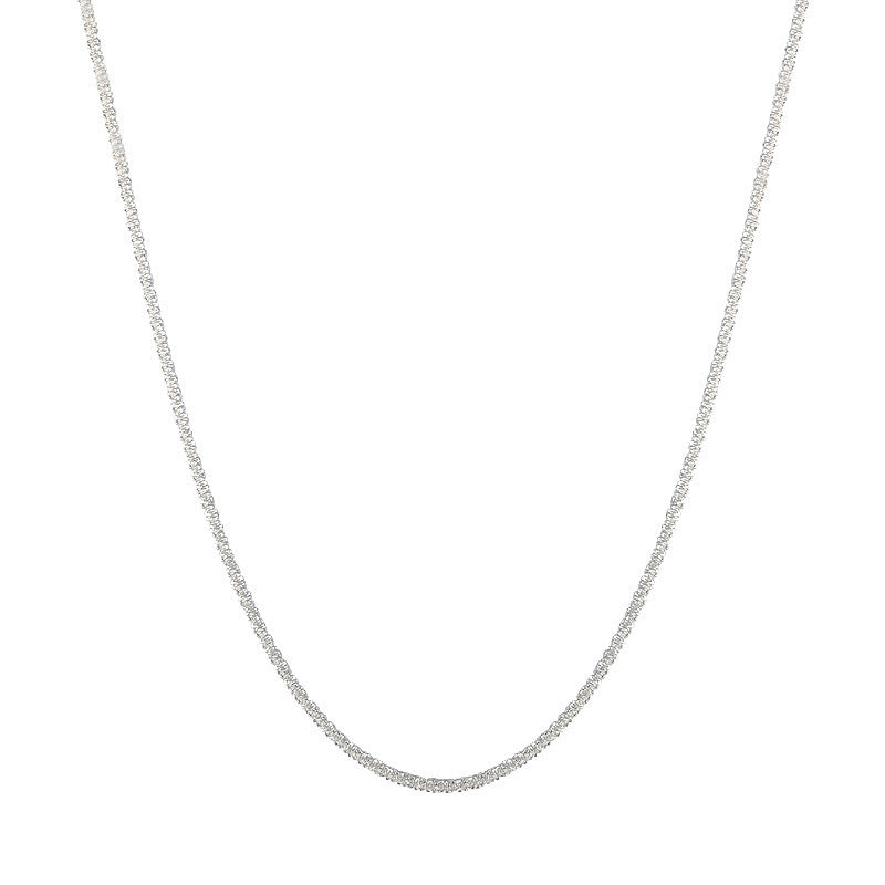 Wholesale Gypsophila Sparkling Necklace for Women Italian Clavicle Chain Necklace Simple Glitter Plain Chain Stackable Design
