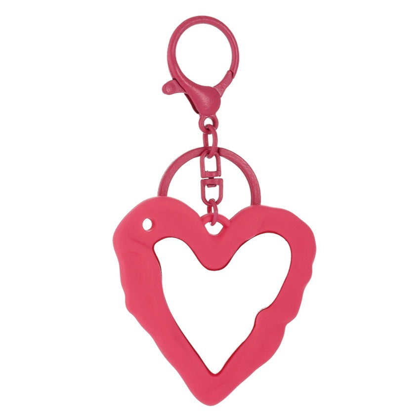 Wholesale sweet and cool acrylic heart mirror keychain pendant