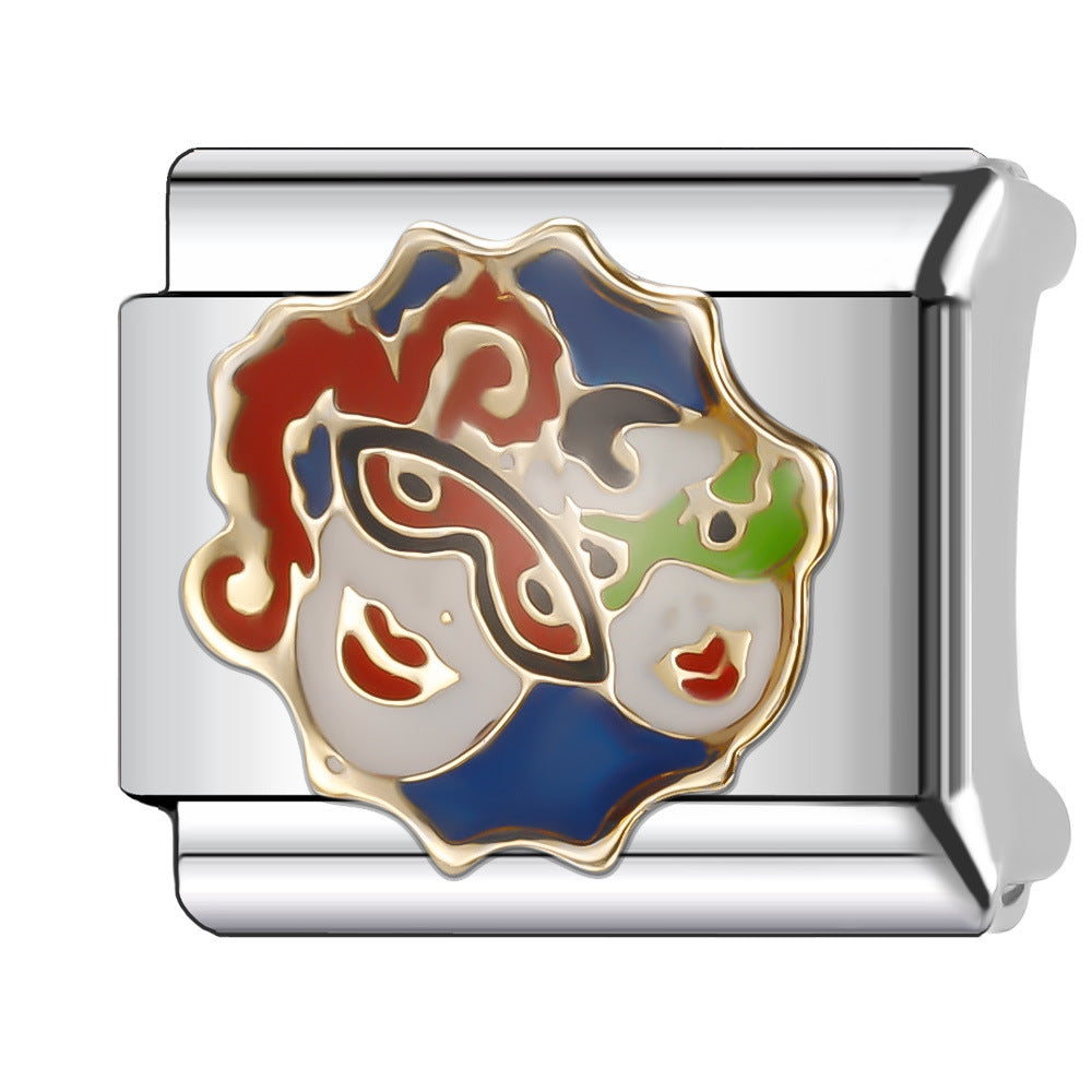 Wholesale Italian Charm Bracelet 9mm DIY Splicing Stainless Steel Creative Pattern Composable Bracelet