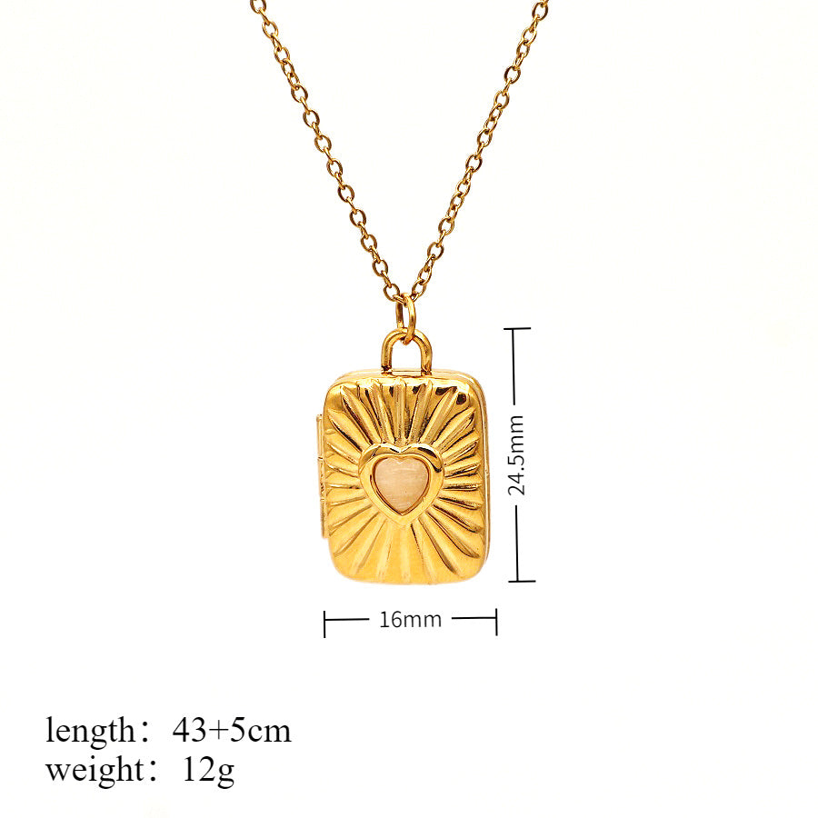 Wholesale Stainless steel  Love Couple Opening and Closing Commemorative Album Necklace