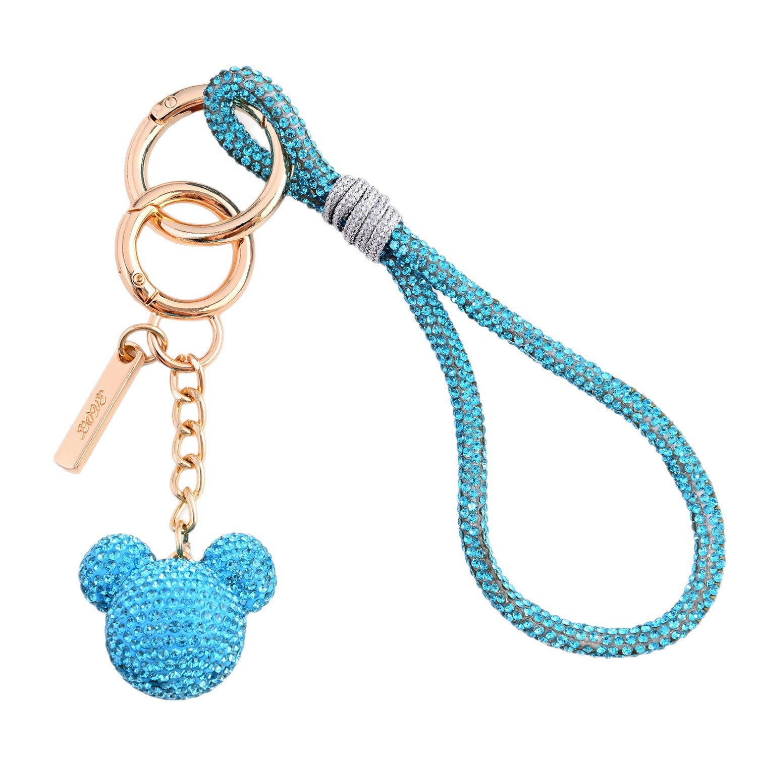 Wholesale Diamond-Encrusted Multi-Color  Head Keychain