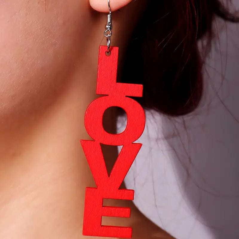 Wholesale Valentine's Day Love Wings Acrylic Earrings