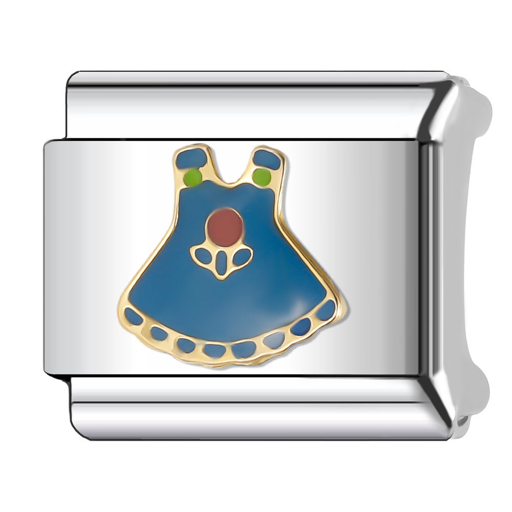 Wholesale Italian Charm Bracelet 9mm DIY Splicing Stainless Steel Creative Pattern Composable Bracelet