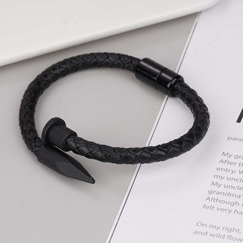 Wholesale Alloy Rivet Men's Bracelet Punk PU Leather Bracelets ACC-BT-Yima012