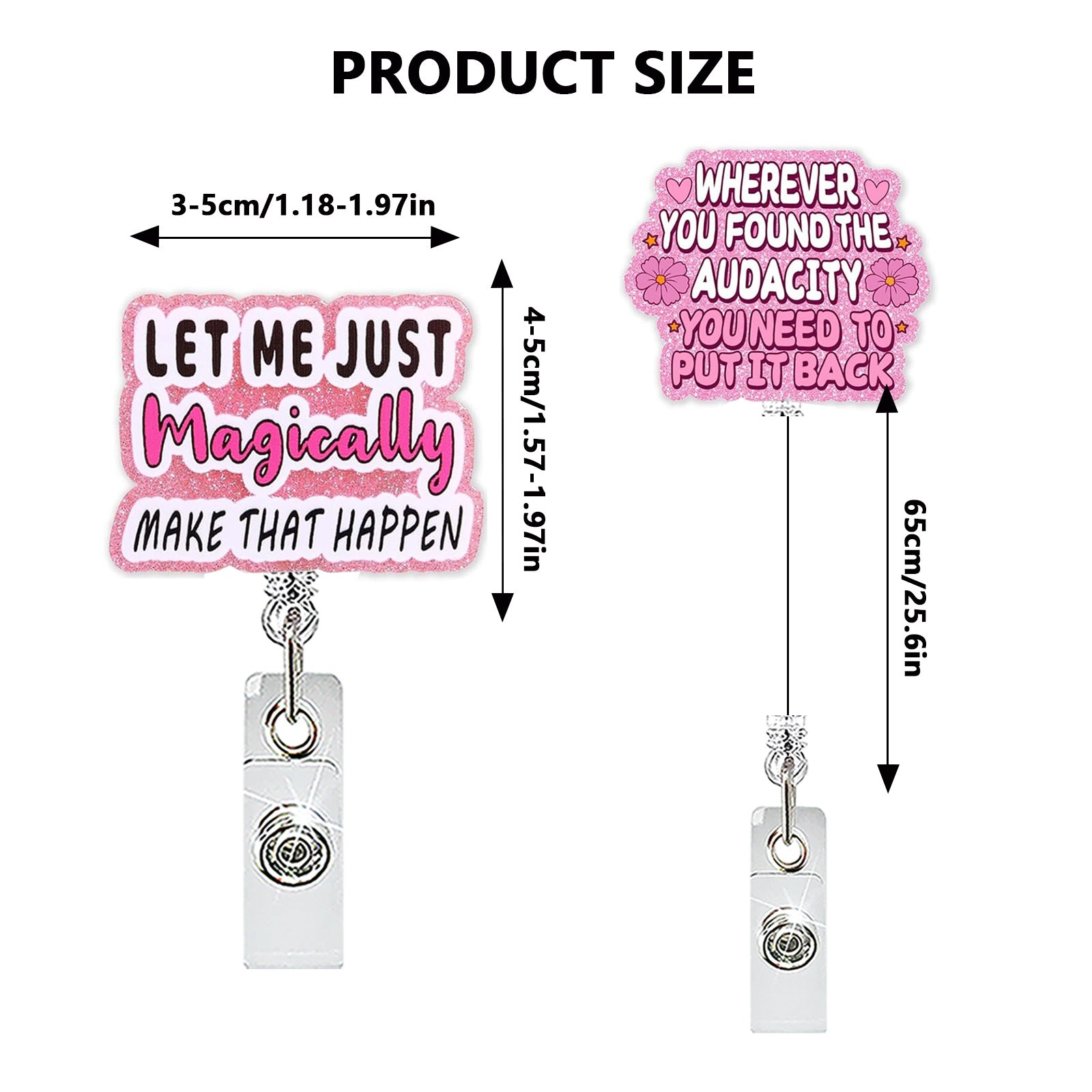 Wholesale Retractable Rotating Badge Reel Acrylic ID Card Holder for Hospital Staff