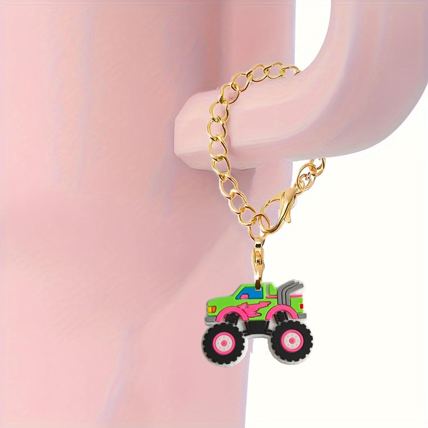 Wholesale Cartoon Truck Soft Rubber Hanging Chain Cup Accessories Chain ACC-CA-XieJi011