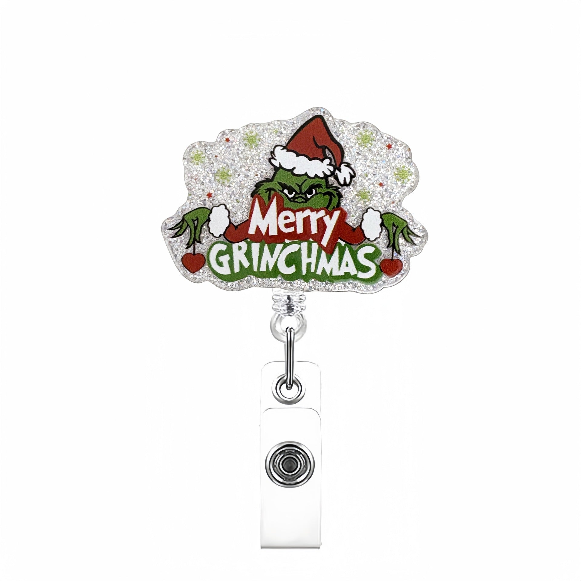 Wholesale  Christmas Cartoon Green Monster Badge Reels Keychains