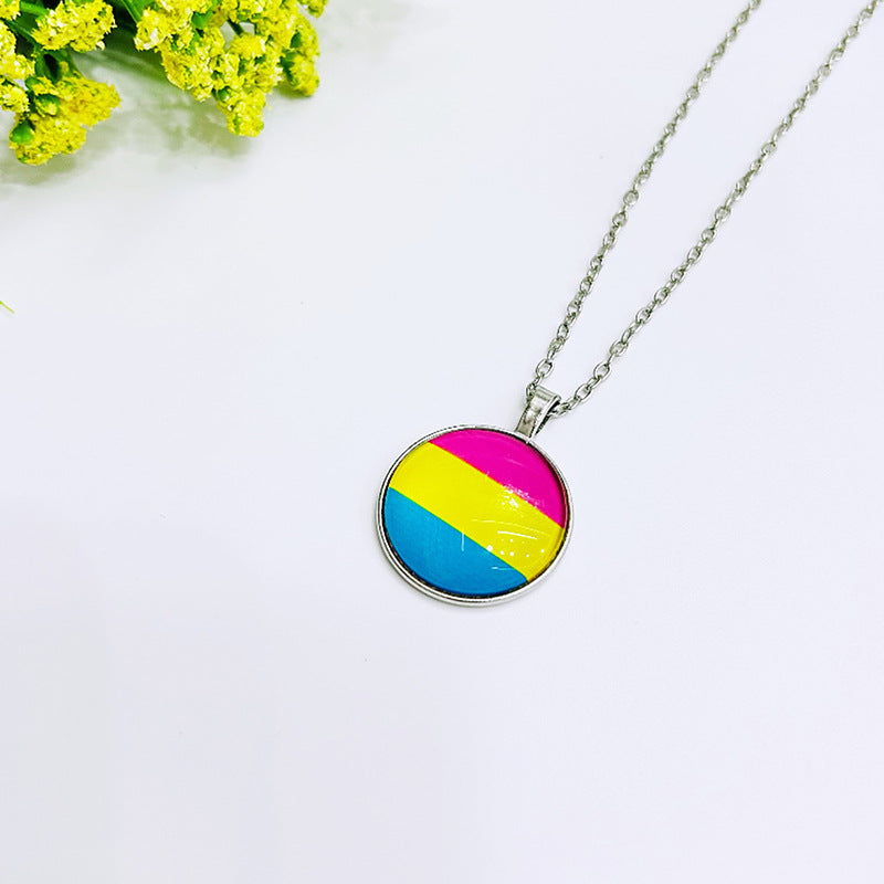 Wholesale Rainbow Flag Same-sex Six-color Pendant LGBT BraveLove Necklace ACC-NE-Guangg001