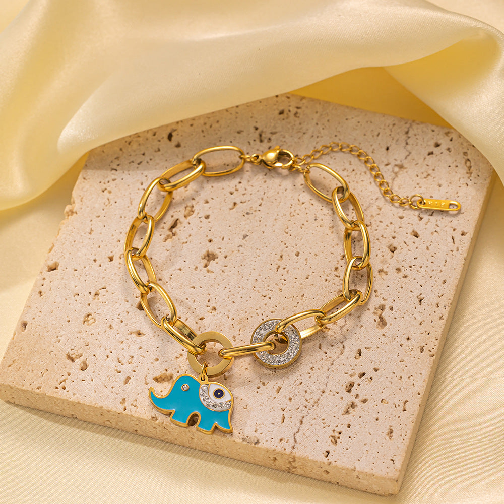 Wholesale Light Luxury Bracelet Gold Plated Bracelet Butterfly Pearl Flower Bracelet Titanium Steel Bracelets ACC-BT-Tais004