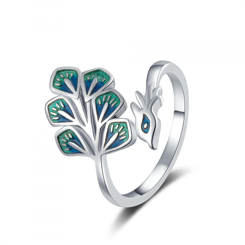 Wholesale Copper Peacock Adjustable Ring,  Fashion Animal Jewelry for Everyday Wear
