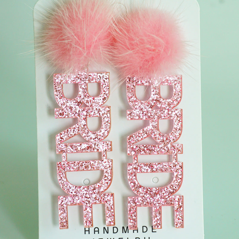 Wholesale 2 Pairs/pack Wedding Bridesmaid Jewelry Floral Pearl Laser Acrylic Earrings ACC-ES-HY078