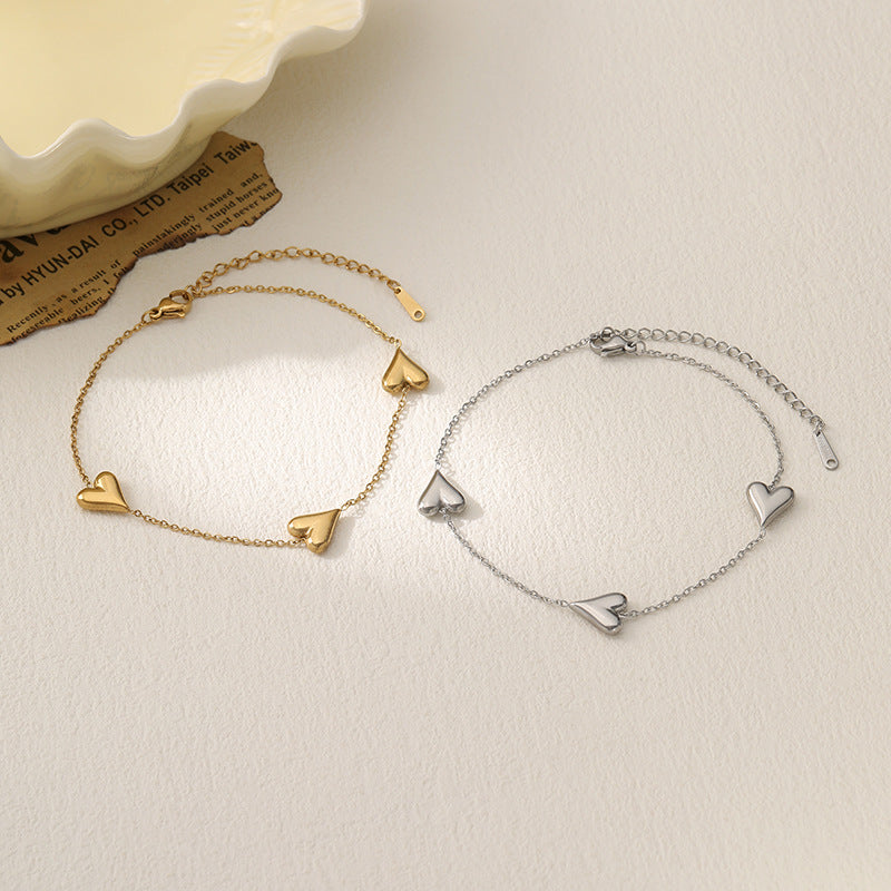 Wholesale Titanium Steel Love Bracelet White Chic Everyday Jewelry for Women