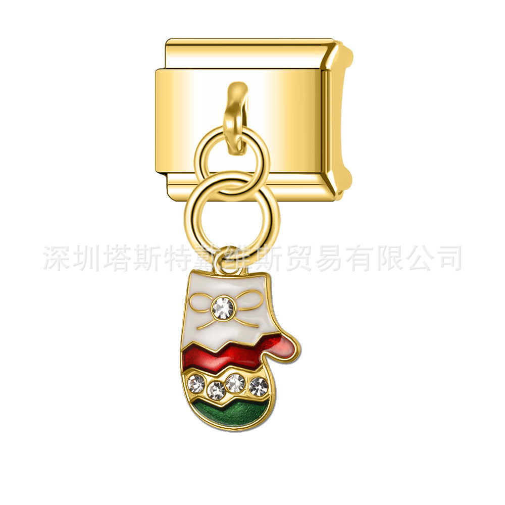 Wholesale  Italian Charm Bracelet 9mm DIY Christmas pendant Creative Stainless Steel Composable Bracelet