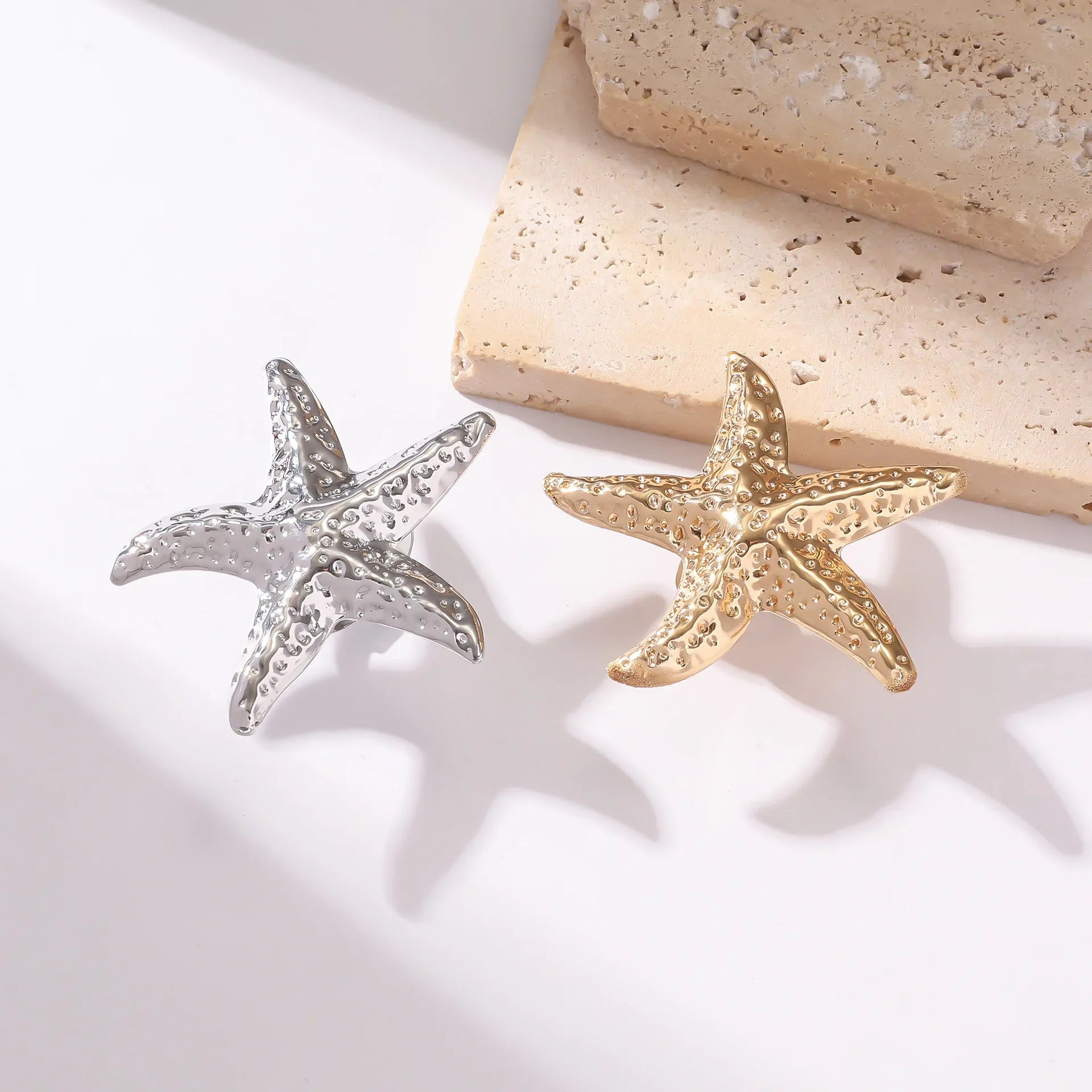 Wholesale  Starfish Alloy Ring Beach Style Adjustable Ring