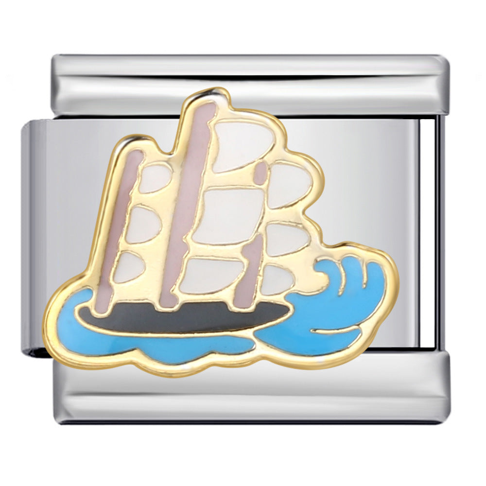 Wholesale Italian Charm Bracelet 9mm DIY Splicing Removable Architectural Sign Stainless Steel Composable Bracelet