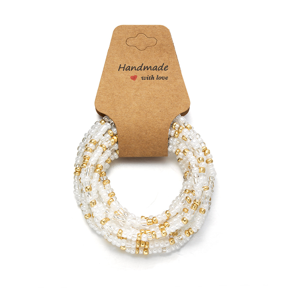 Wholesale Rice bead crystal pearl beaded multi-layered elastic bracelet