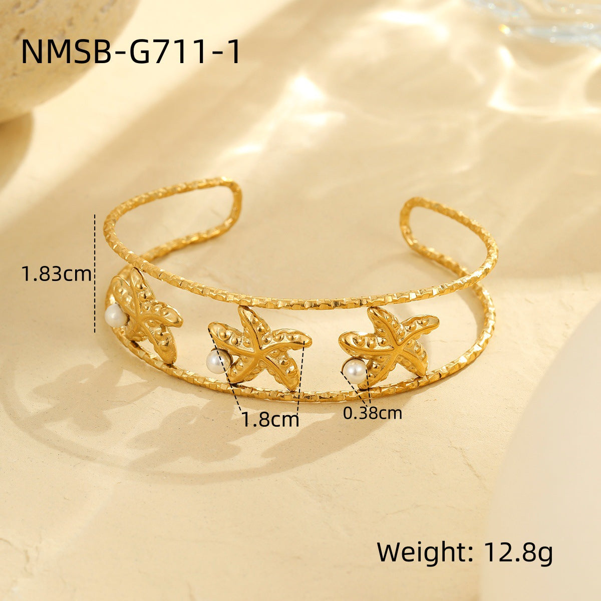 Wholesale Marine Series Starfish Conch Stainless Steel Bracelet