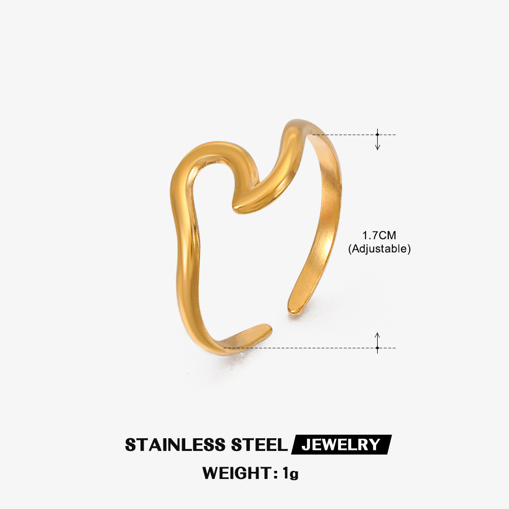 Wholesale Minimalist Irregular Stainless Steel Ring Jewelry Accessory for Boutique Resale