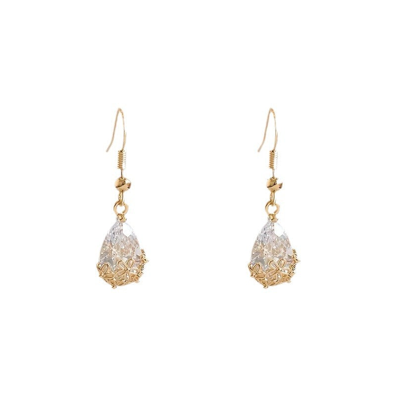 Wholesale New Plum Blossom Crystal Drop Earrings