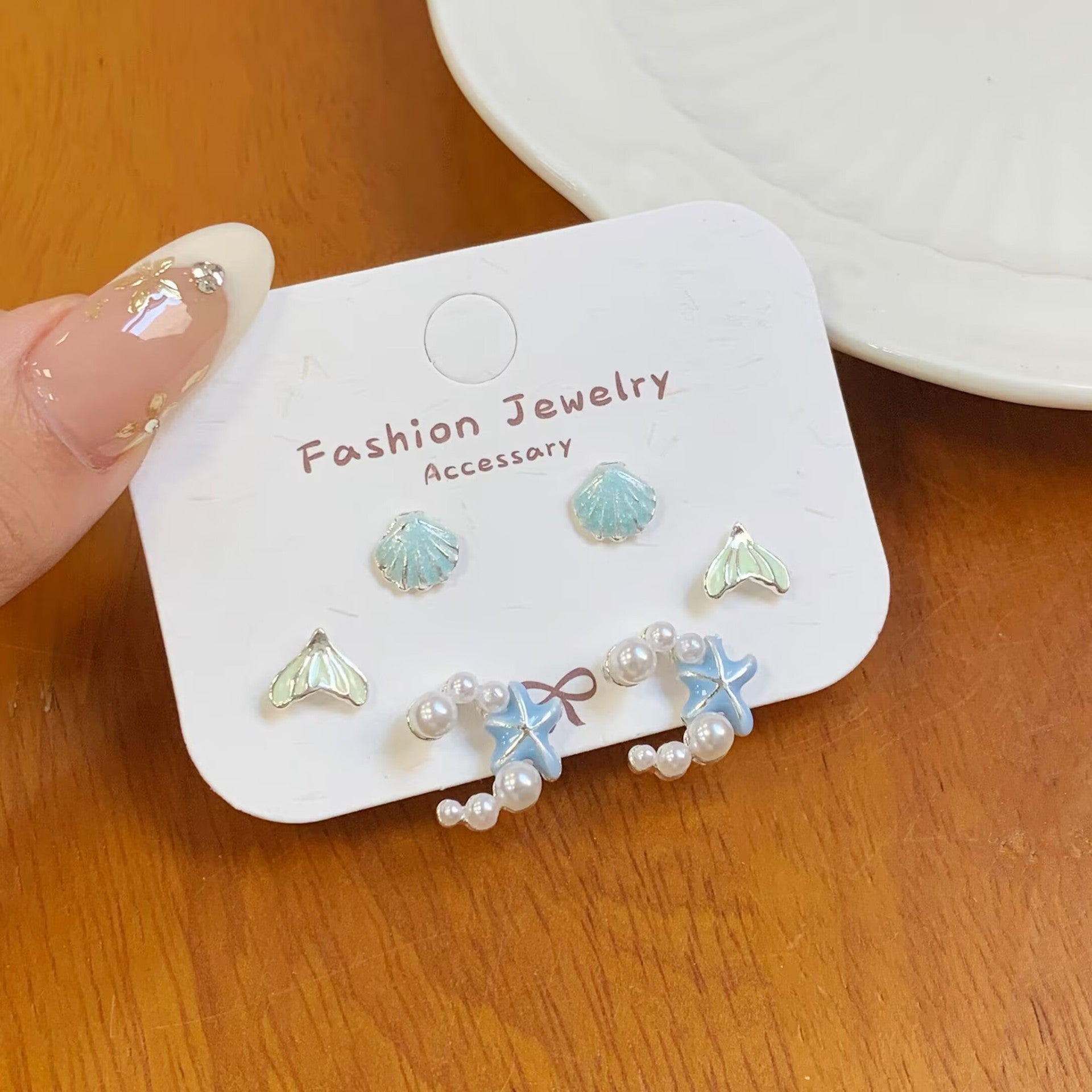 Wholesale Starfish Blue Earrings