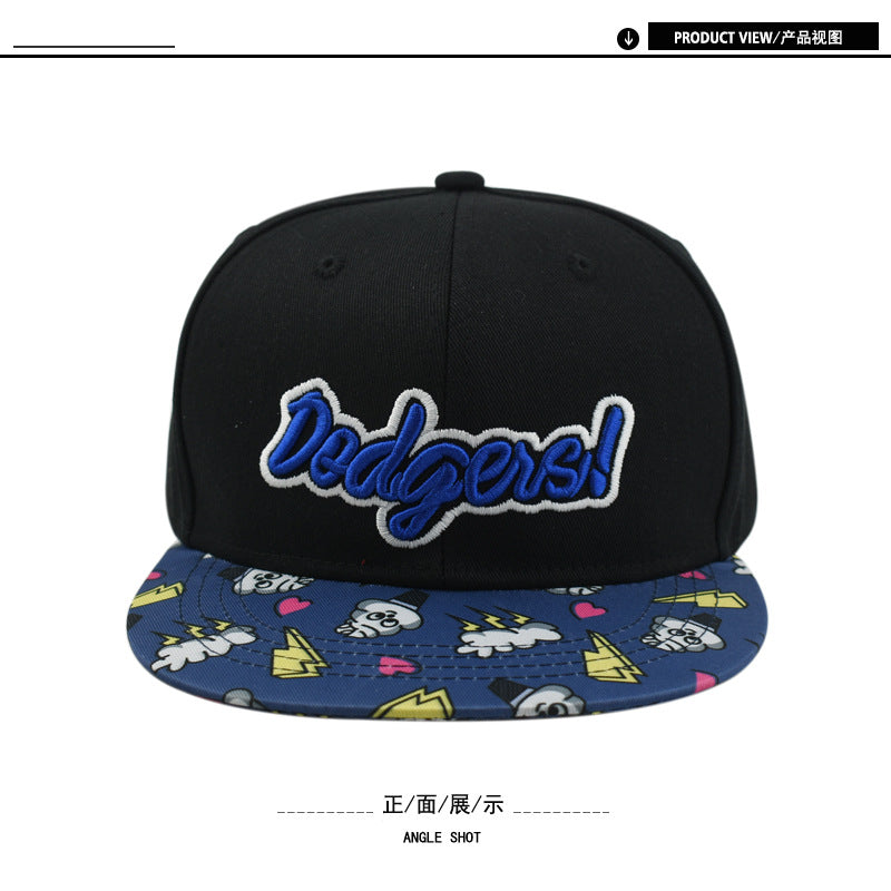 Wholesale Cartoon Letter Embroidered Flat-edge Baseball Cap