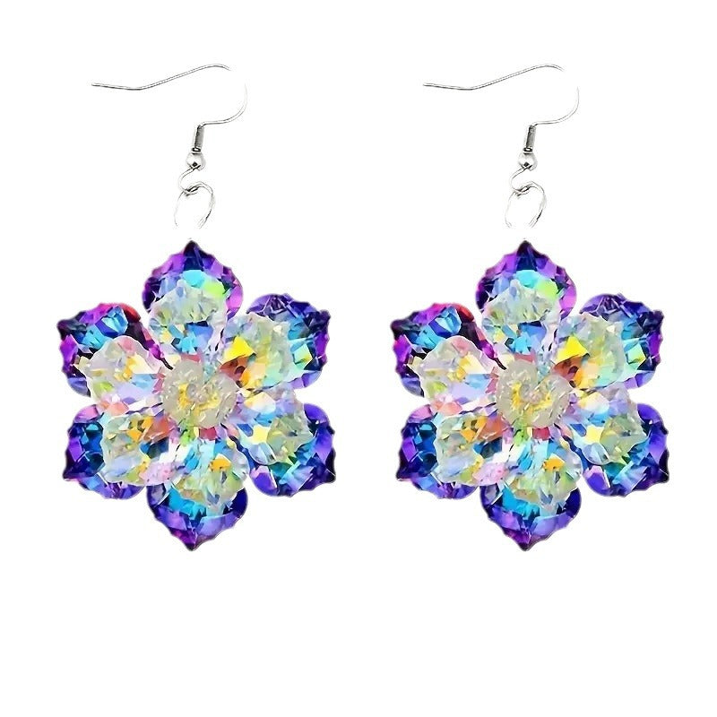 Wholesale Christmas Love Song Party Icy Flower Snowflake Acrylic Earrings ACC-ES-Xiyin006