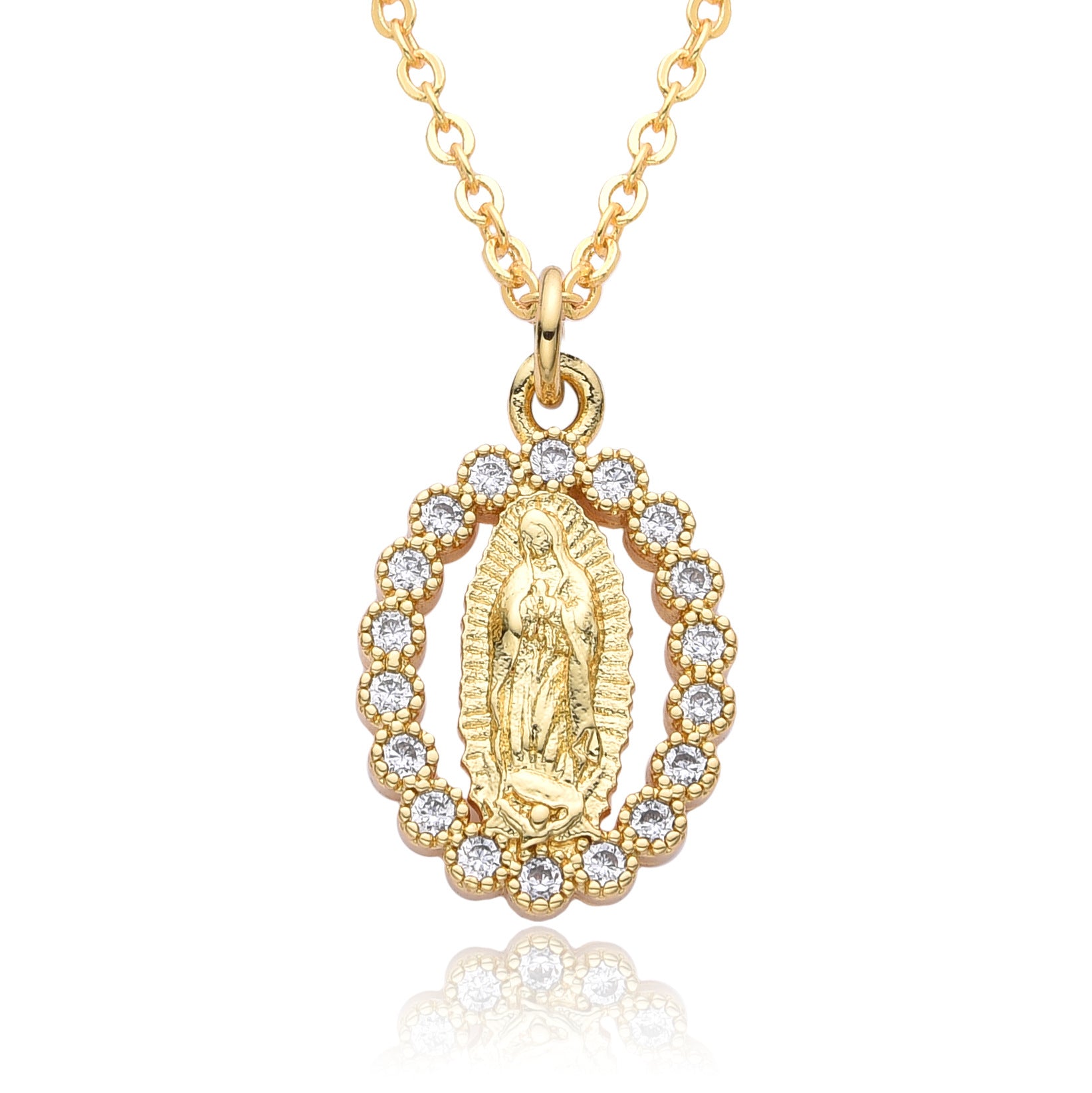 Wholesale  fashion  religious copper micro inlaid zircon pendant  necklace