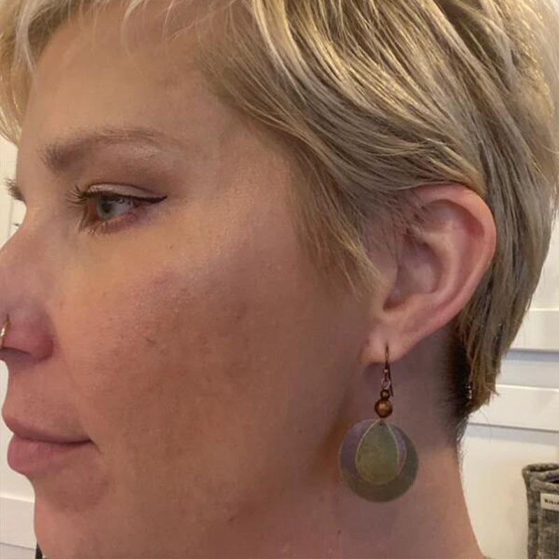 Wholesale Retro Bohemian Multi-Layer Circle Earrings,  Distressed Antique Bronze Alloy Fashion Accessory,  Boutique Resale