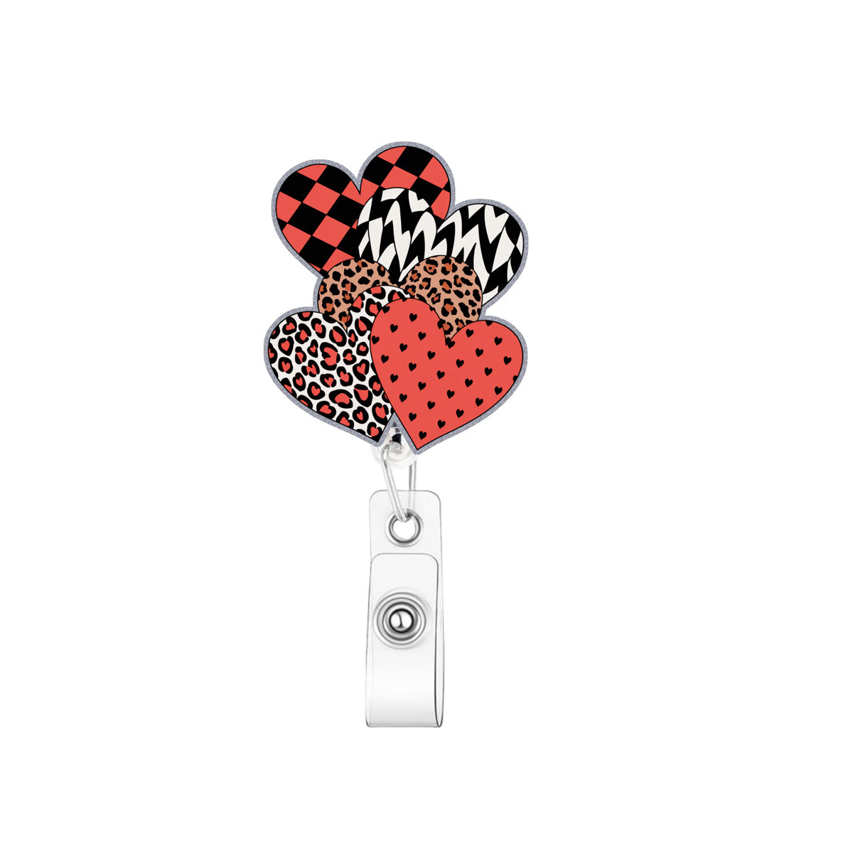 Wholesale retractable acrylic Valentine' s Day Badge Reels