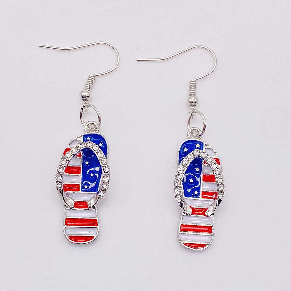 Wholesale American Independence Day Heart Pentagram Cross Earrings ACC-ES-CY011