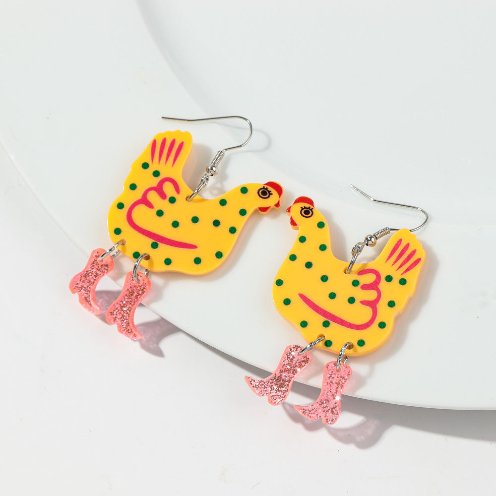 Wholesale Acrylic Cat Earrings Funny Design Party Jewelry Accessory Gift