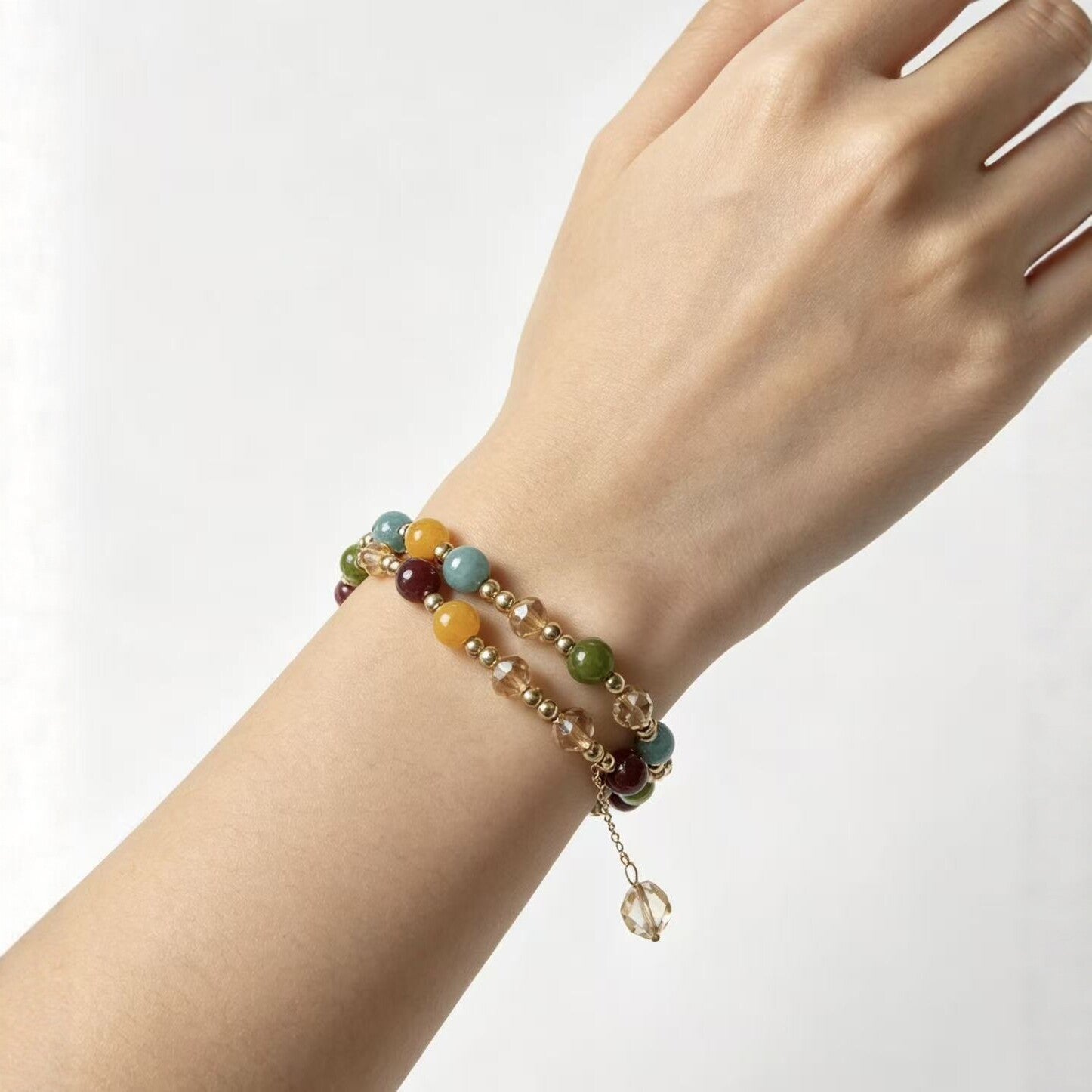 Wholesale Multi Color Crystal Natural Stone Beaded Bracelet Stackable Design Jewelry Accessory For Everyday Wear