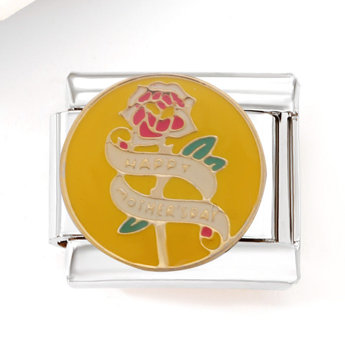 Wholesale Italian Charm Bracelet 9mm DIY Splicing Mother's Day Series Stainless Steel Composable Bracelet