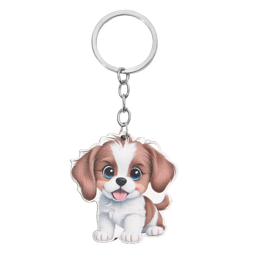 Wholesale Cartoon Puppy Wooden Keychain ACC-KC-RongR034