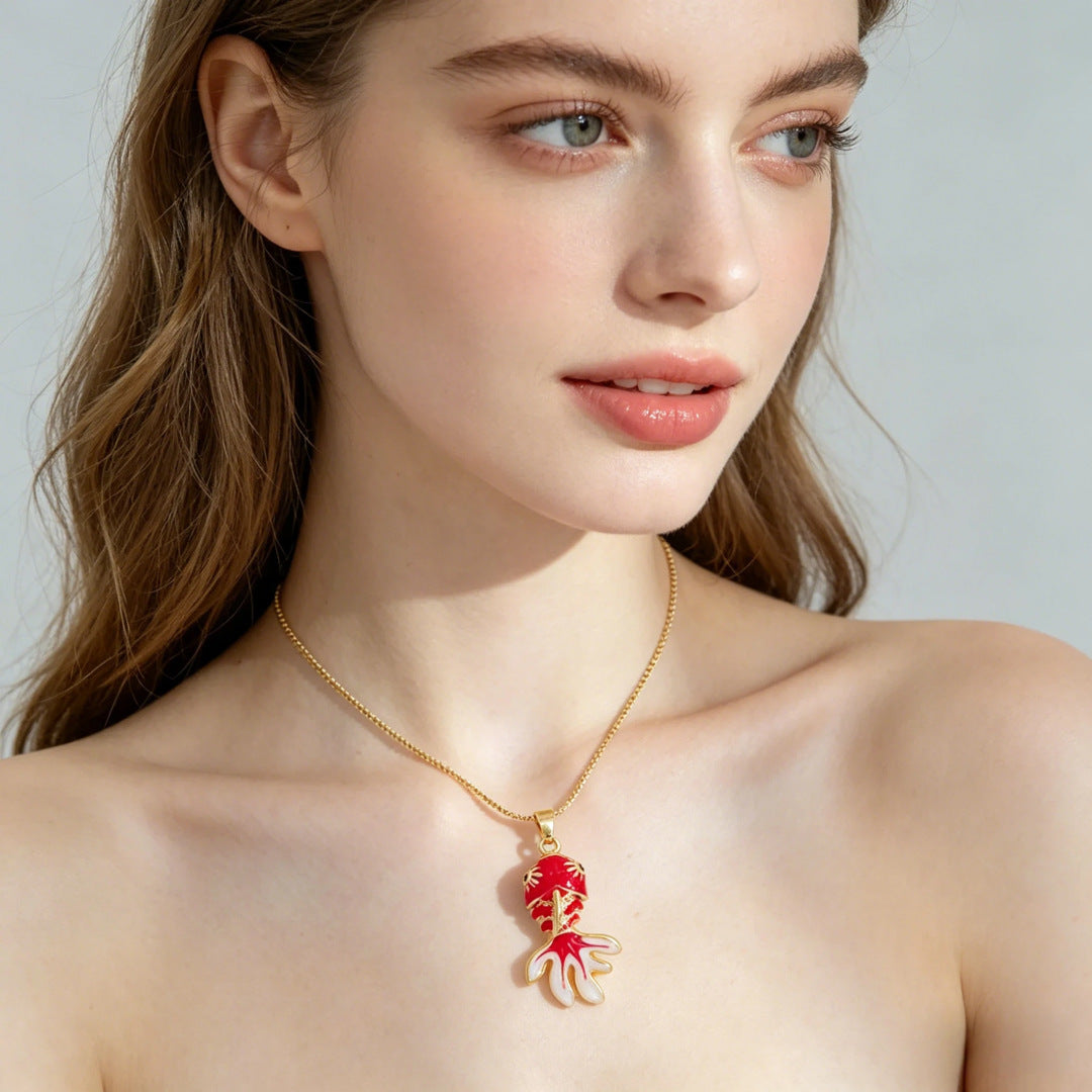 Wholesale Colorful Copper 18K Gold Plated Goldfish Pendant DIY Jewelry Accessory for Gift or Resale