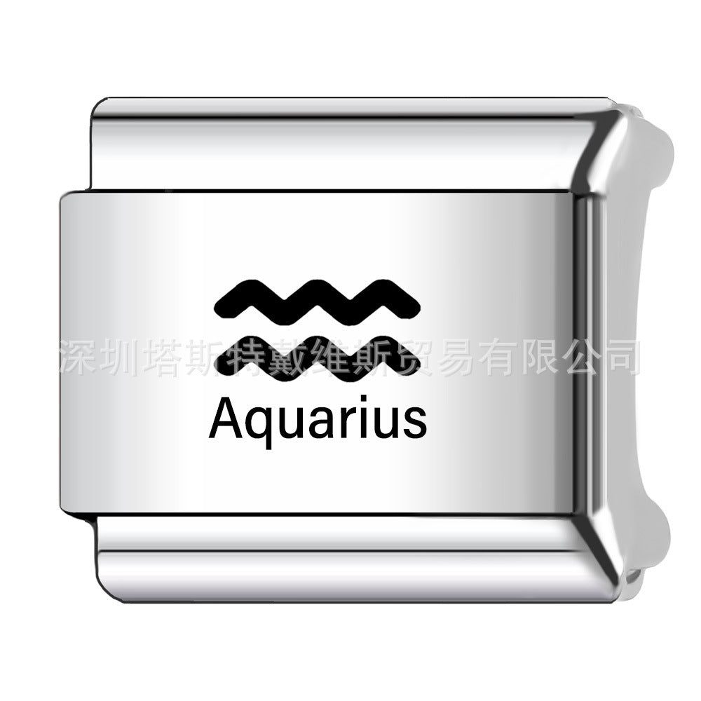 Wholesale 9mm Italian Charm Starter Bracelets DIY square Single Section Creative Stainless Steel Composable Bracelet