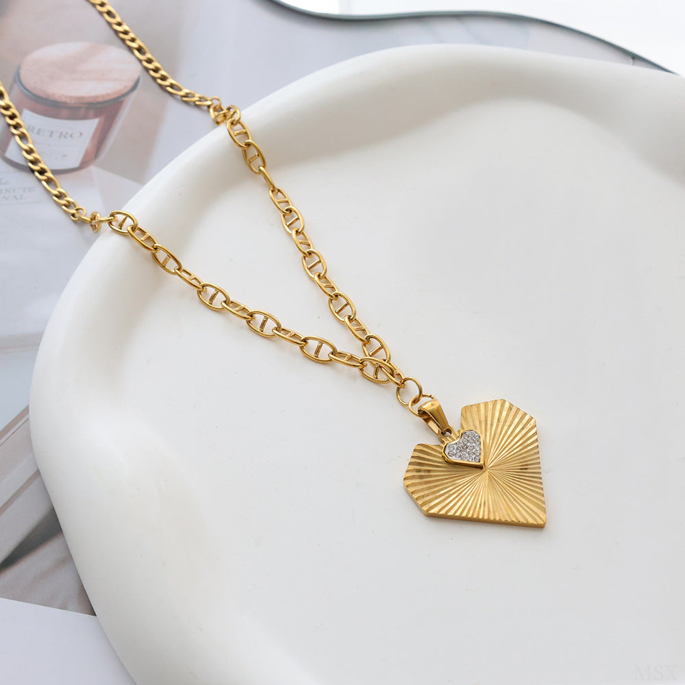 Wholesale Steel Titanium Heart Necklace