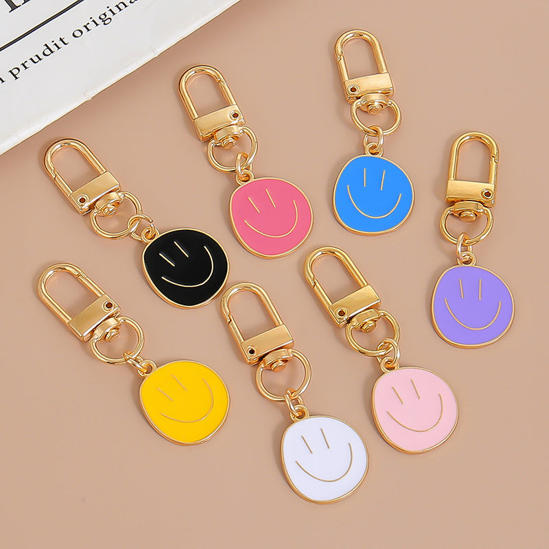 Wholesale Colorful Smiley Face Alloy Keychain - Irregular Expression Bag Charm,  Trendy Accessory