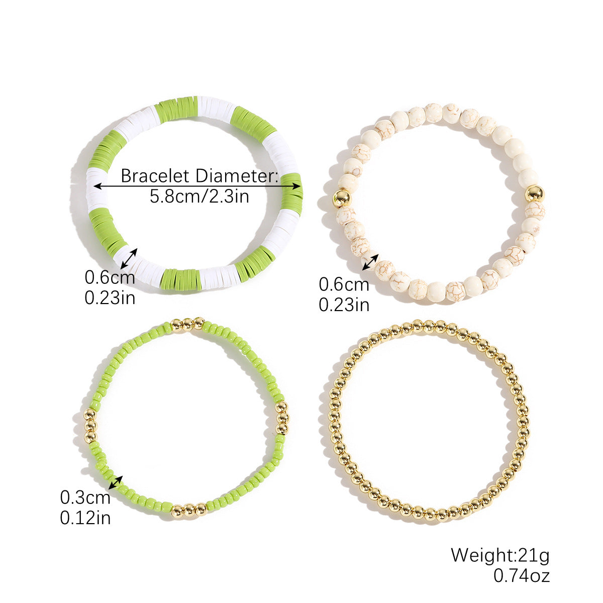 Wholesale  Bohemian Letter Beaded Suit Soft Ceramic Bracelet