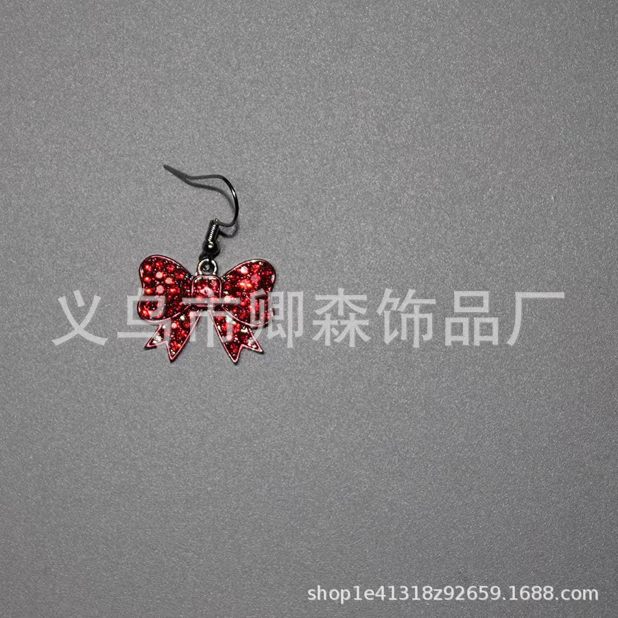 Wholesale red rose design pendant earrings