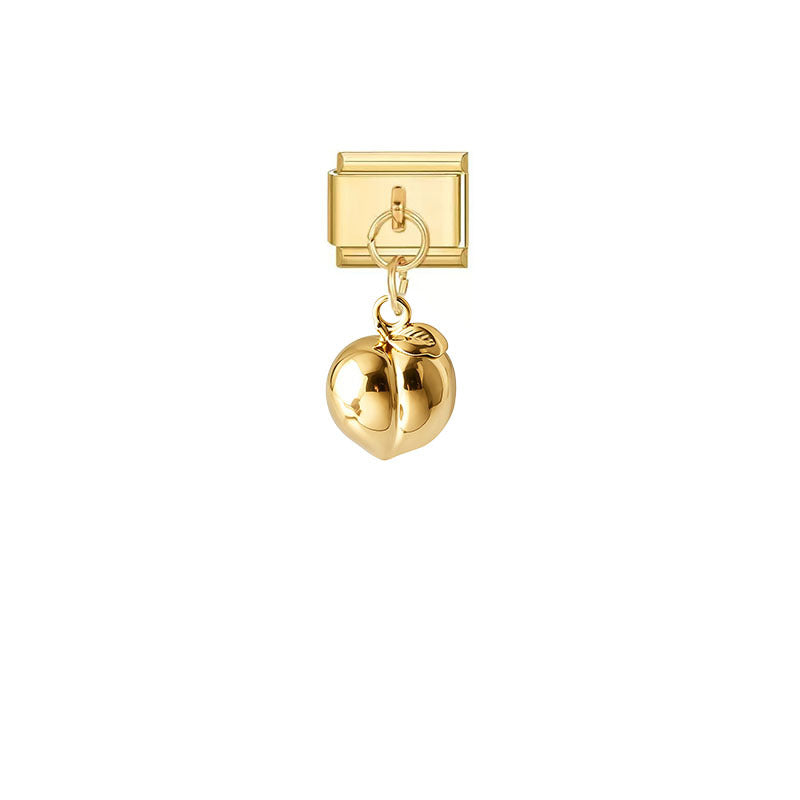 Wholesale Trendy Gold Plated Grape Pendant Jewelry Accessory Stainless Steel Fruit Charm For DIY Craft And Boutique Resale