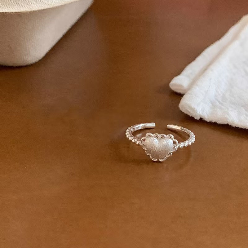 Wholesale Stylish Hollow Lace Heart Adjustable Ring Fashion Alloy Jewelry Accessory For Boutique Resale