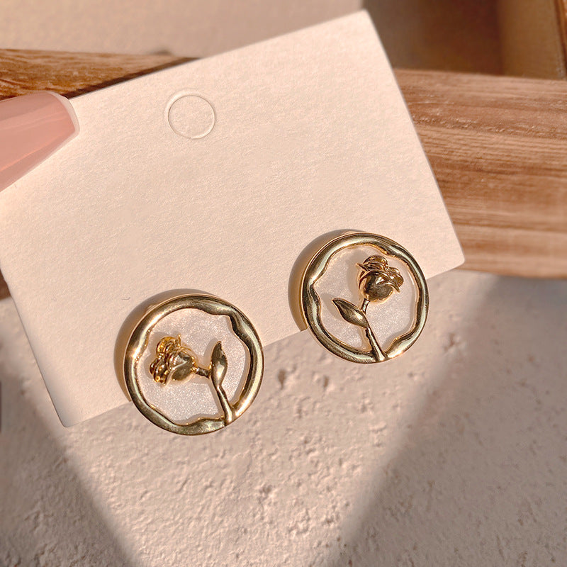 Wholesale Black Camellia Pearl Earrings