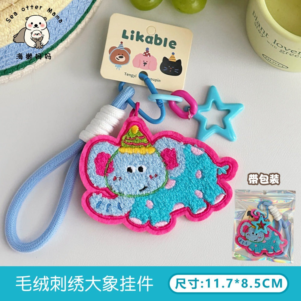 Wholesale New Creative Fabric Puppy Pendant Sweet Girly Versatile Small Pendant Backpack Cute Keychain