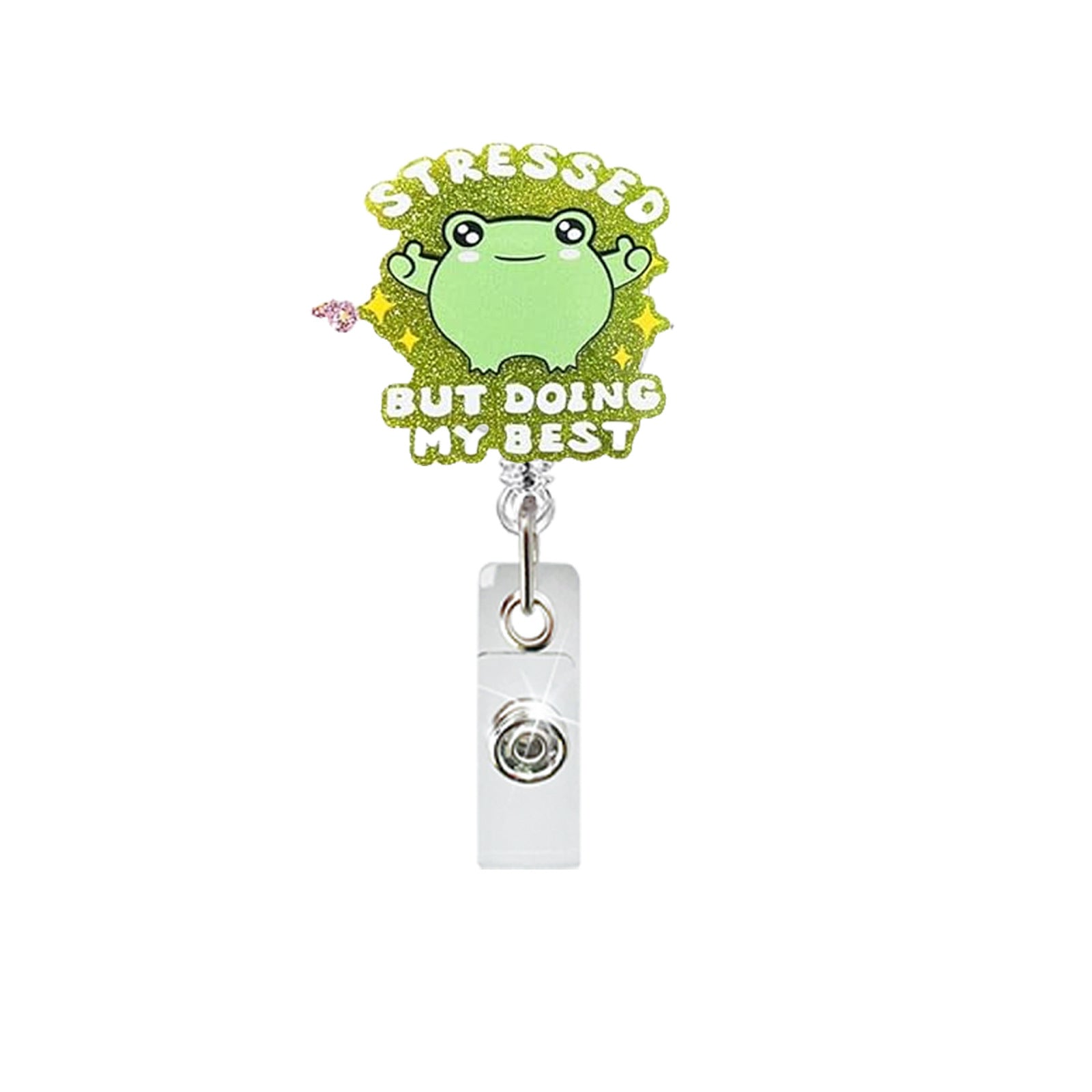 Wholesale Fun Cartoon Acrylic Badge Reel Retractable ID Card Holder Keychain Accessory