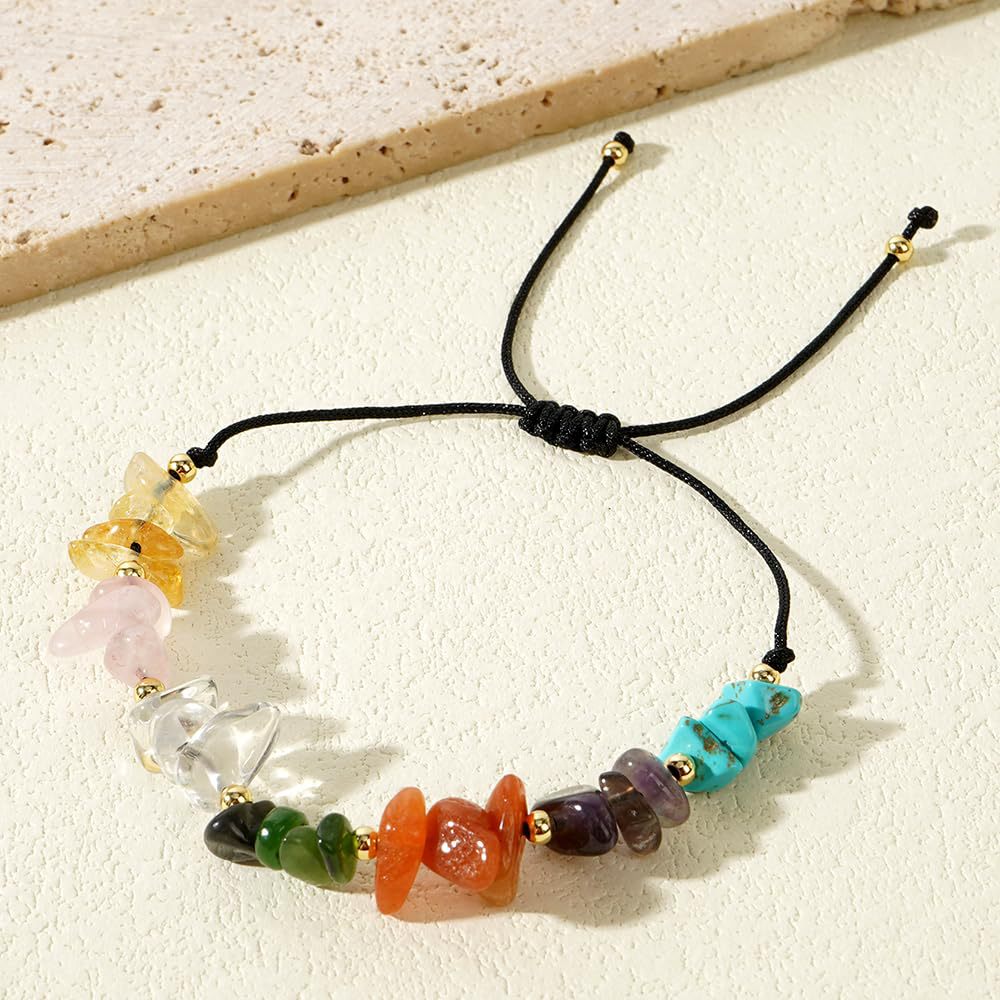 Wholesale Irregular Crystal Bracelet Turquoise Crystal Wax Beaded Adjustable  Bracelet