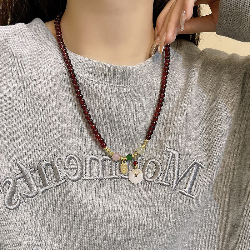 Wholesale Pearl Necklace Love Beaded Clavicle Necklace Choker Titanium Steel Necklace ACC-NE-Hank002